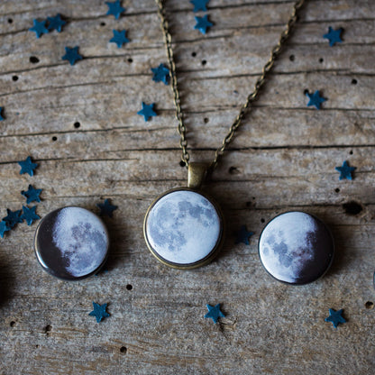 Interchangeable Moon Phase Necklace Necklace Yugen Handmade   