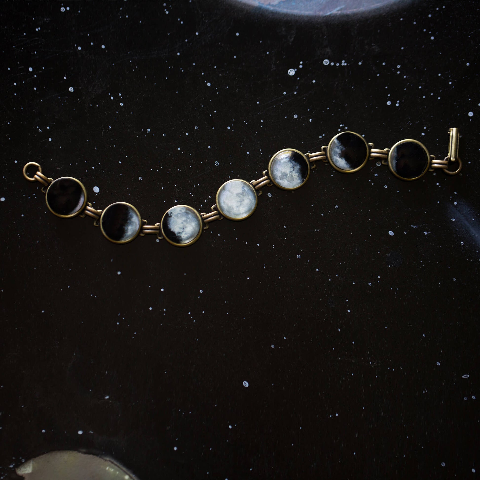 Moon Phase Bracelet - Space Jewelry, Lunar Phases Bracelet Yugen Handmade   