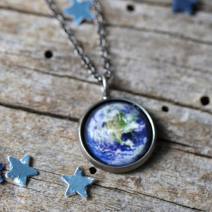 Galaxy Space Pendant - Pick Your Planet or Nebula Necklace Necklace Yugen Handmade Silver Tone  
