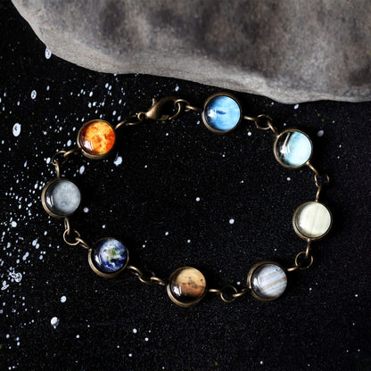 Discontinued - Solar System Galaxy Bracelet - Milky Way, Planets Bracelet Yugen Handmade   