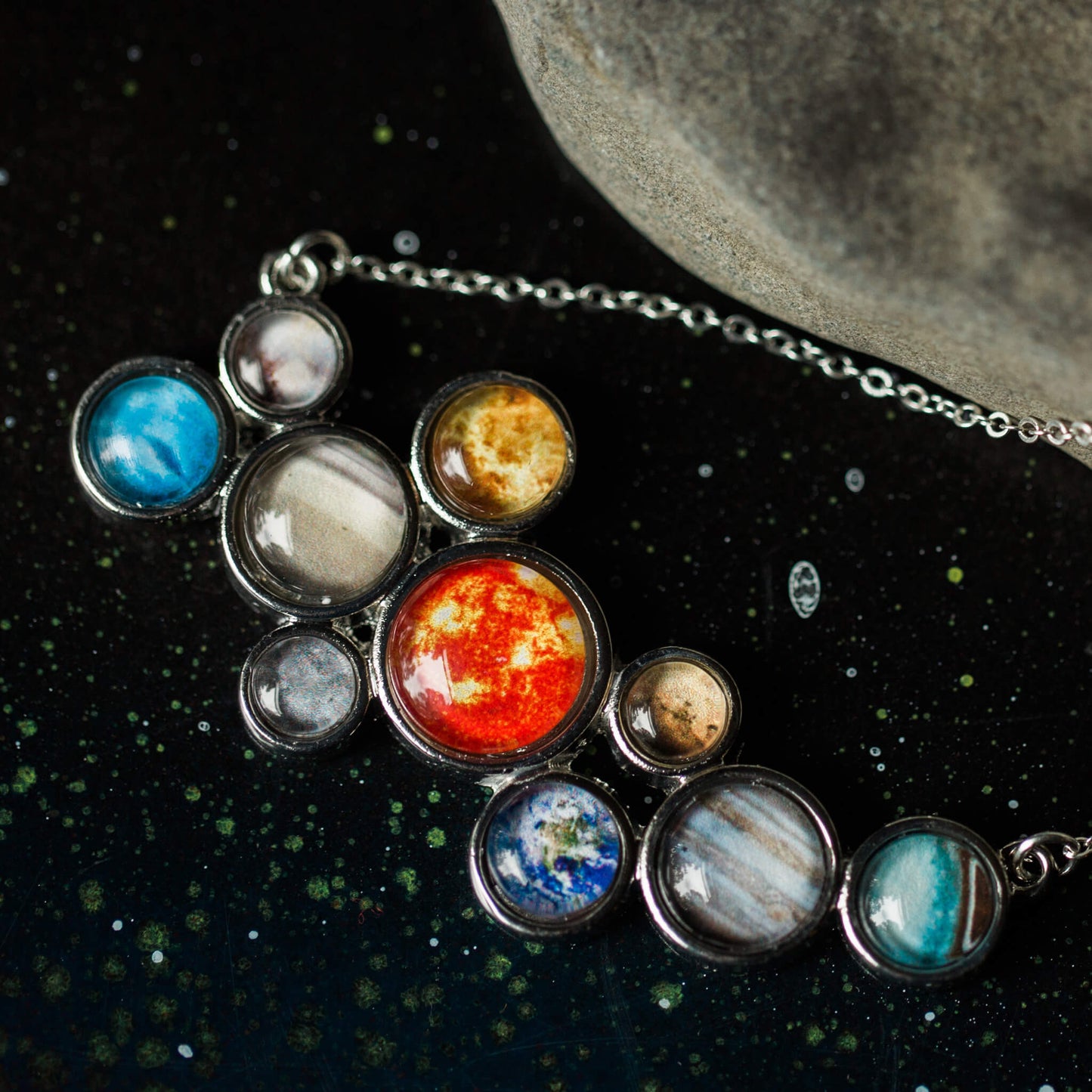 Solar System Statement Bib Necklace Necklace Yugen Handmade   
